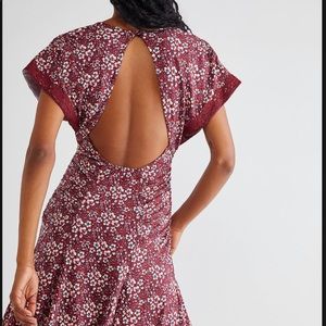 Free People Sweet Talker Mini Backless Dress in Floral Print